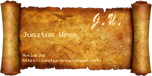 Jusztus Uros névjegykártya